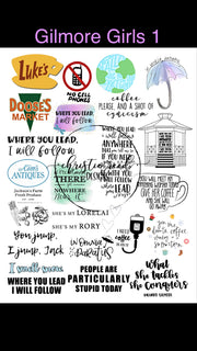 Gilmore Girls Waterslide Sheet - Digital File OR Full Printed Sheet